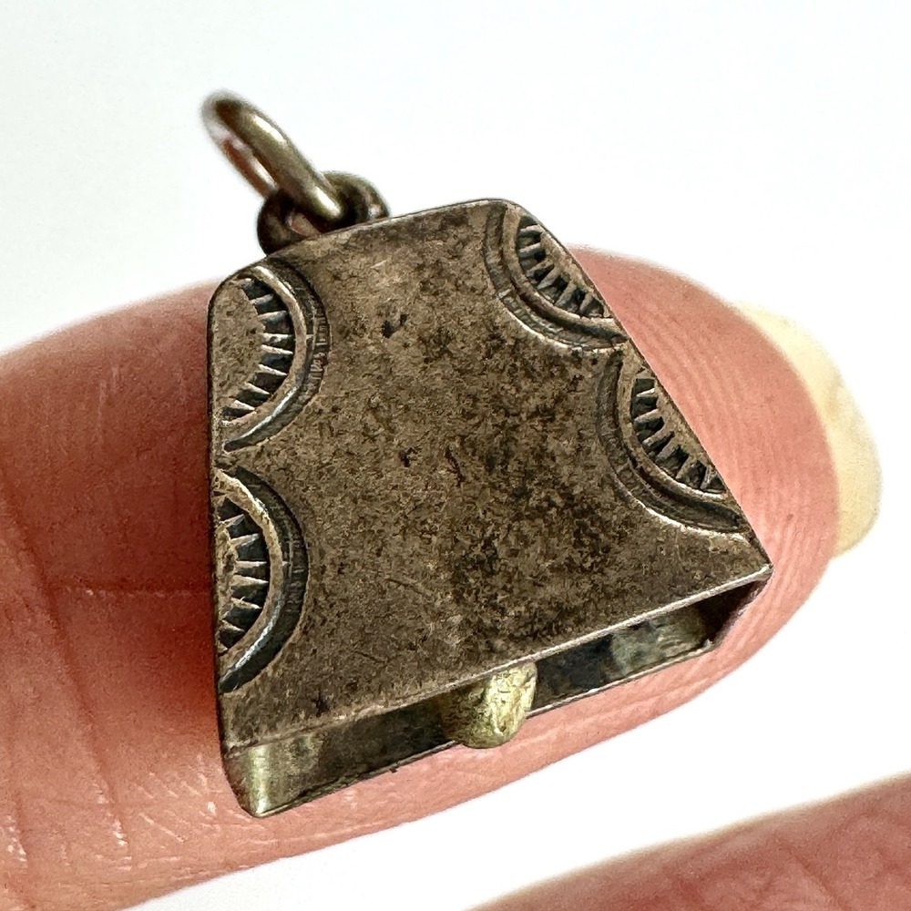 Navajo Mother in Law Bell Pendant .75in‎ Sterling Stamped Charm VTG Harvey Mini